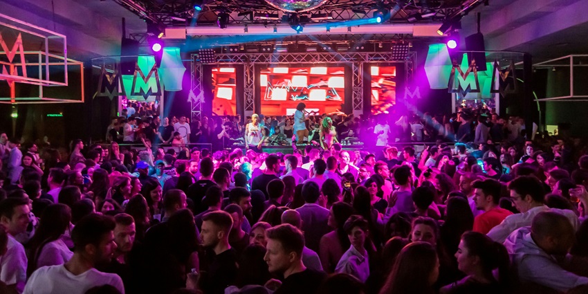 Crowded dance floor at Cante Bar & Garden, a key venue for Ulaanbaatar Mongolia Nightlife.