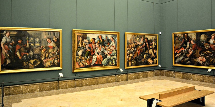 Historic corridors showcasing centuries of creativity in an Art Museum in Italy