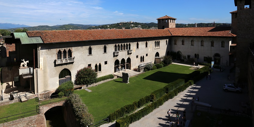 Museum in a medieval castle showcasing art and historical artefacts, highlighted in Verona city guide