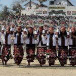 Folk dancers perform the Cheraw Dance during the Chapchar Kut Festival in Mizoram