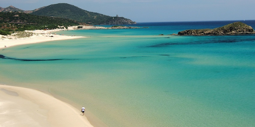 Beautiful sands at one of the sardinia beaches.