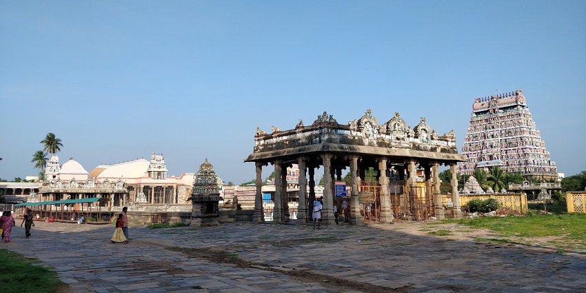 The inside picture of the Nataraja Temple in Chidambaram situated in Tamil Nadu.