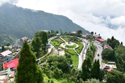 Image of the Batasia Loop in Darjeeling, one of the famous cold places to visit in India.