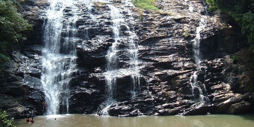 An image of Abbey Falls, one of the best tourist attractions in South India in monsoon