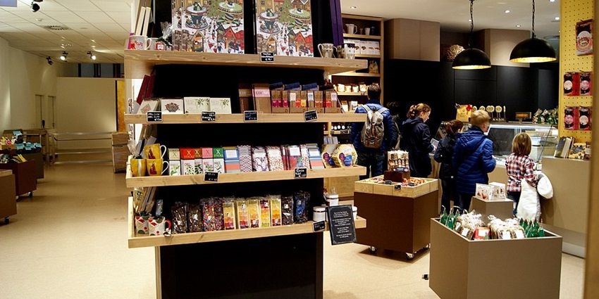 An image of a shop at the Chocoversum, a famous tourist destination.
