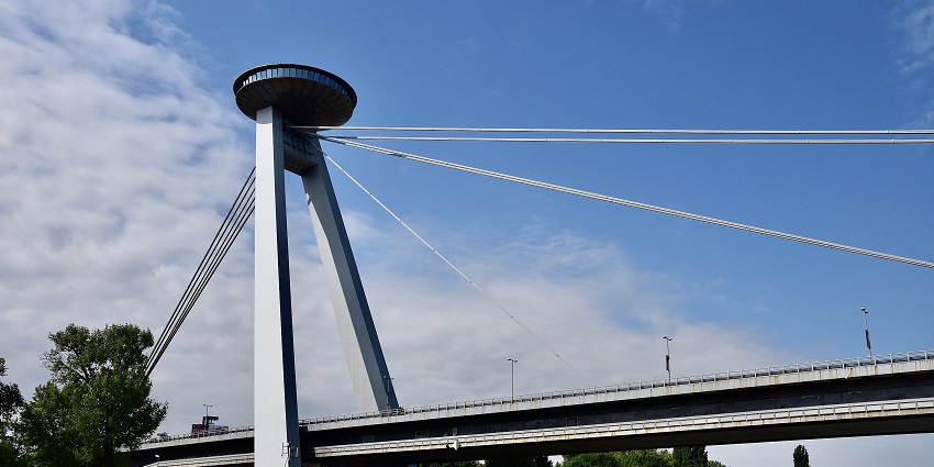 Beautiful snap of the iconic UFO Bridge – Thinsg To Do in Bratislava