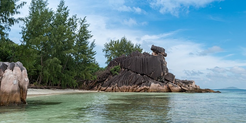 Nature reserve known for giant tortoises and mangrove forests