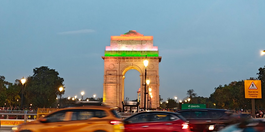 An image of the India Gate in Delhi, one of the best places to go in September in North India