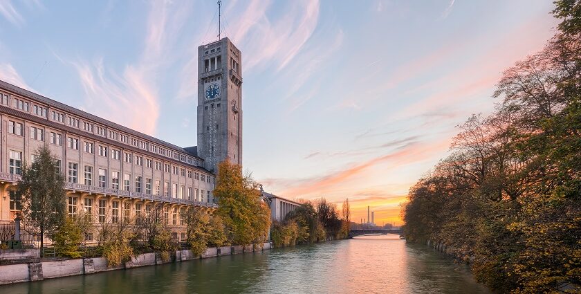 An image showing the grand exterior of the Deutsches Museum, a prominent cultural site