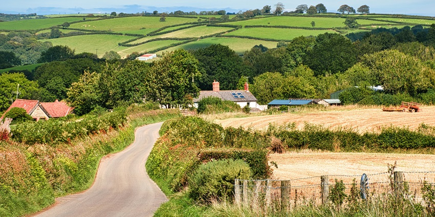 Image of Golden fields on the edge of Exmoor and scenic countryside for a perfect getaway