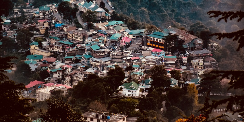 An image of the city view in Dharamsala, Himachal Pradesh.