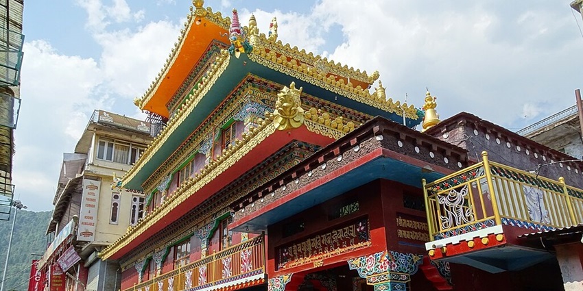 An Image of a temple in McLeodGanj, one of the popular places to visit in August in North India
