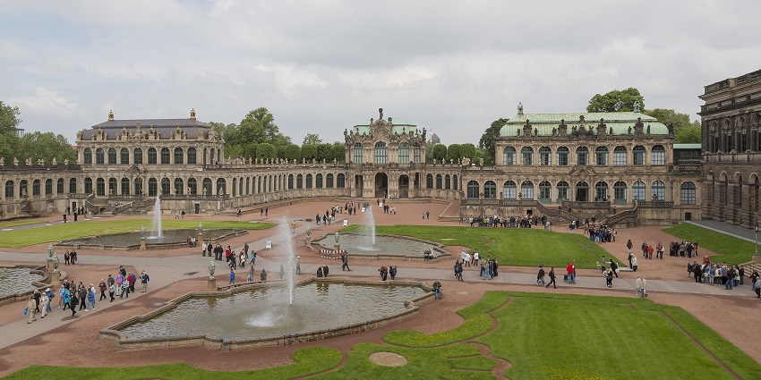 An image of Dresden Zwinger, a famous tourist attraction near Saxon Switzerland National Park.