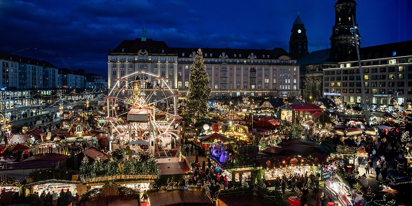 An image showing a view of Dresden’s historic Altmarkt, a New Year destination in Germany