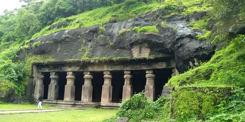 Elephanta Caves in Maharashtra, one of India's best tourist attractions and famous caves