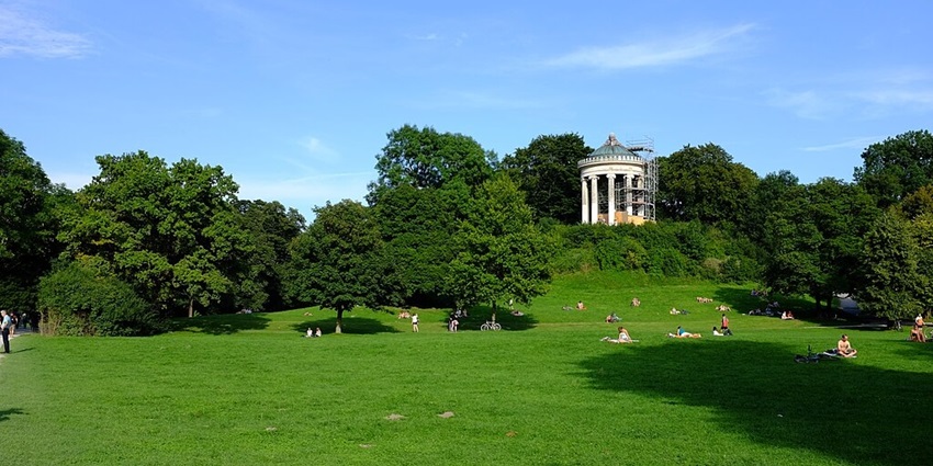 An image showing the English Garden in Munich, one of the best places for a Munich trip.