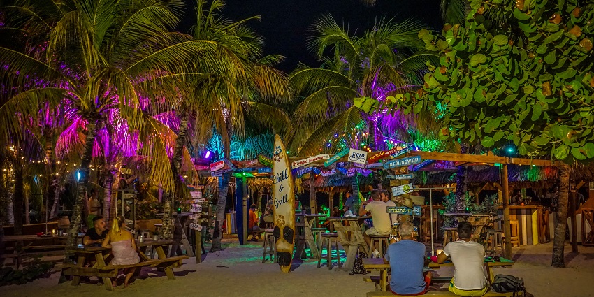 Enjoy the Boracay nightlife at the vibrant beachfront club with lively music and cocktails