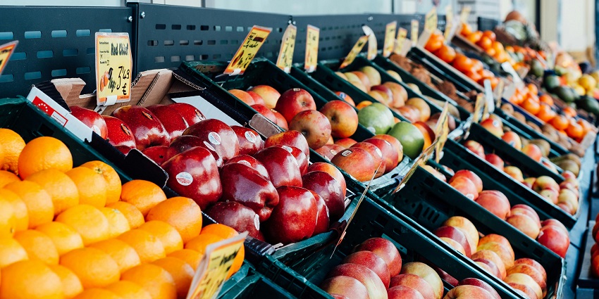 Fresh fruits sold at Erribera Merkatua, a top site near the Guggenheim Museum, Bilbao.