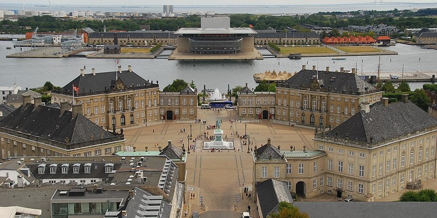 An image of Amalienborg Palace, one of the best places to visit in Copenhagen, Denmark