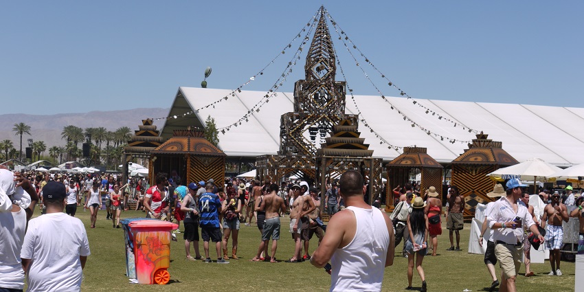 An image of an art piece at Coachella, providing visitors with the opportunity to intrude on specially designed sculptures