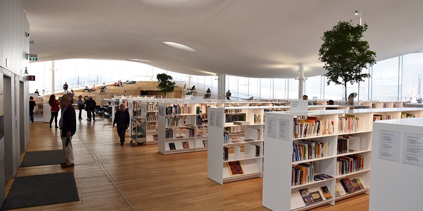 An image of the interior of Helsinki Central Library Oodi, one of the best places to visit in Helsinki