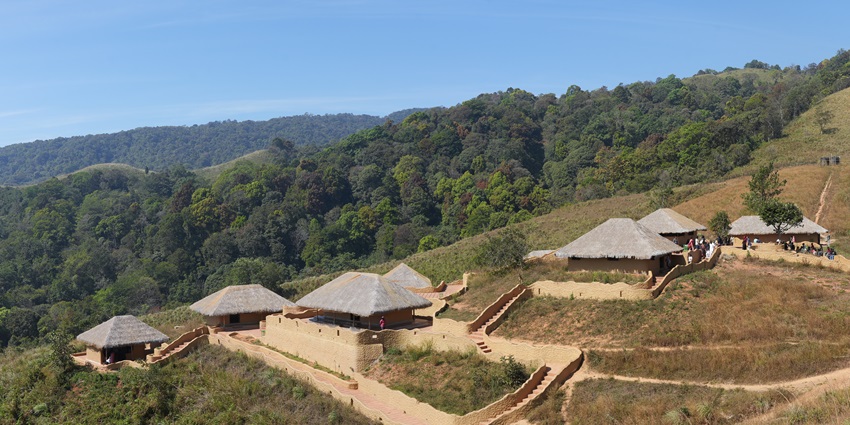 An aerial picture of Khanjelpara Village, showcasing the authentic rural life of Bengal amidst scenic landscapes