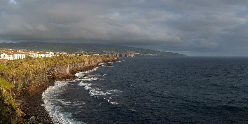 The beautiful view of the coastline of Malaga during sunset