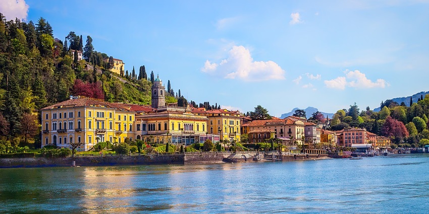 A vibrant view of the Bellagio Lake in Italy