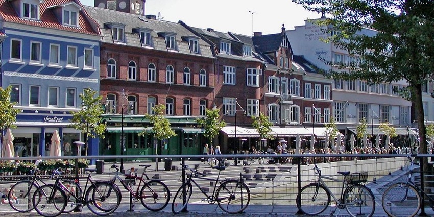 Image of Aarhus cityscape, a famous place for Valentine's Day in Denmark.