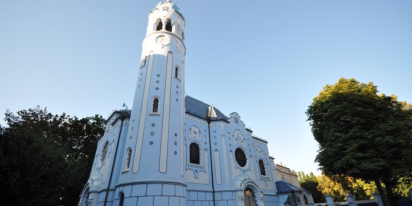 Beautiful image of the scenic Blue church in the city of Slovakia