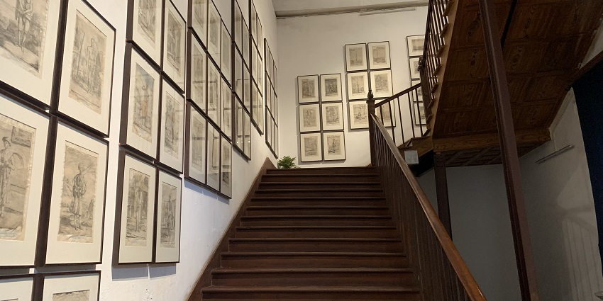 A view of the art gallery Chandannagar Ghat in Ghare Baire Museum, reflecting historical charm.