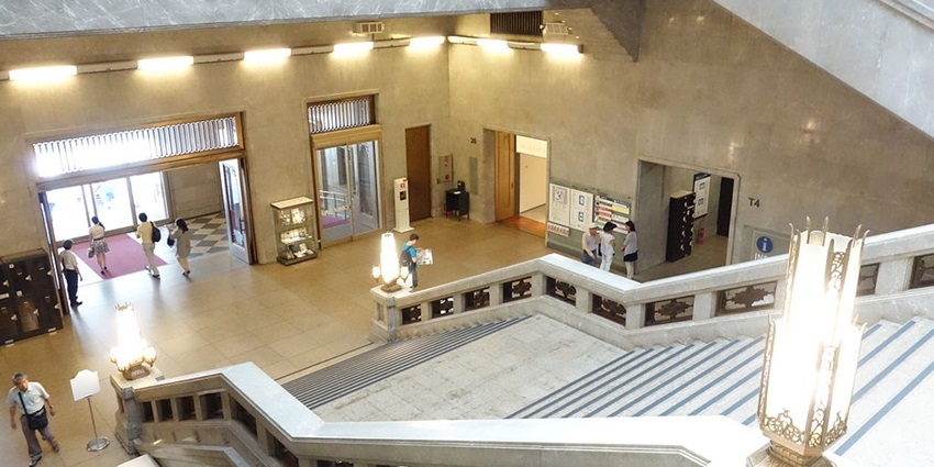 Visitors navigating through the Tokyo National Museum, Japan