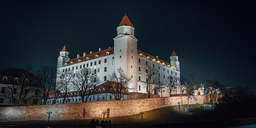 Facade of the Bratislava Castle at Night, Bratislava, Slovakia- Things To Do in Bratislava