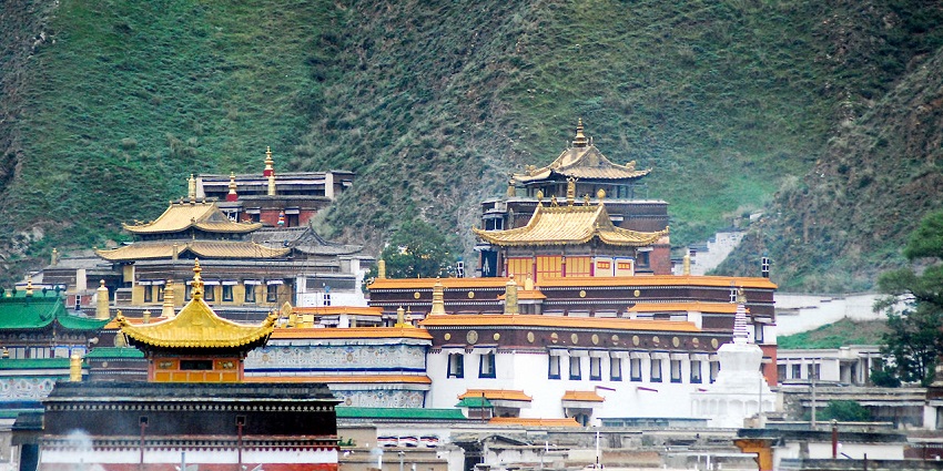Snapshot of the beautiful Labrang Monastery in trans Himalayan mountains