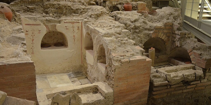 Ancient underground burial site of Vatican Necropolis beneath St. Peter’s Basilica.
