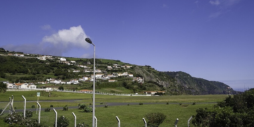 Image of beautiful landscapes at Flores and boundaries with lush greenery near airport area