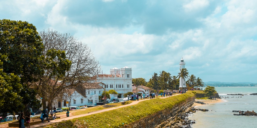 A lighthouse at the Galle Fort, a place to visit as mentioned in the Sir Lanka travel guide.