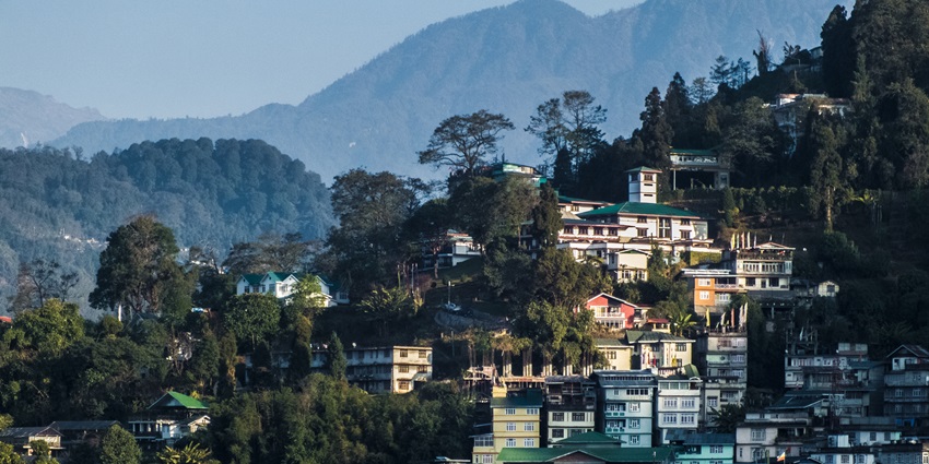 A view of the architecture beauty of houses in Gangtok, a place to visit in East India