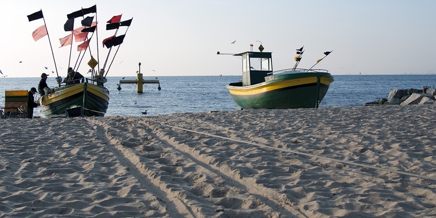 Beautiful images of the boat from the Gdynia Beach in Poland