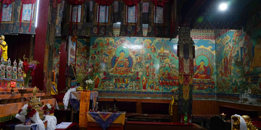 A view of the Ghoom Monastery from the inside