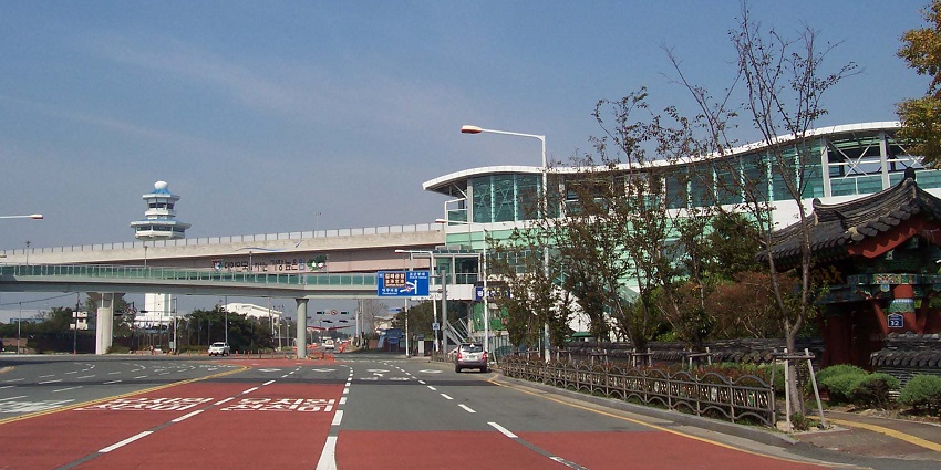 Outside view of Gimhae International Airport, one of the busiest airports in South Korea