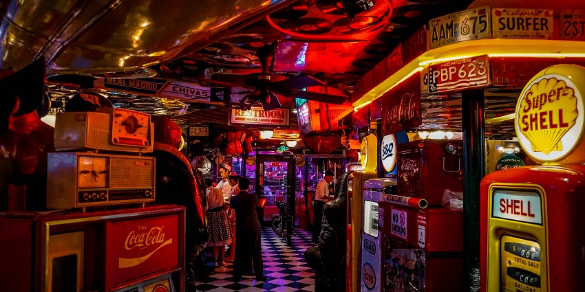 An interior of a bar in Gjirokaster, a top spot to visit to witness Albania Nightlife.