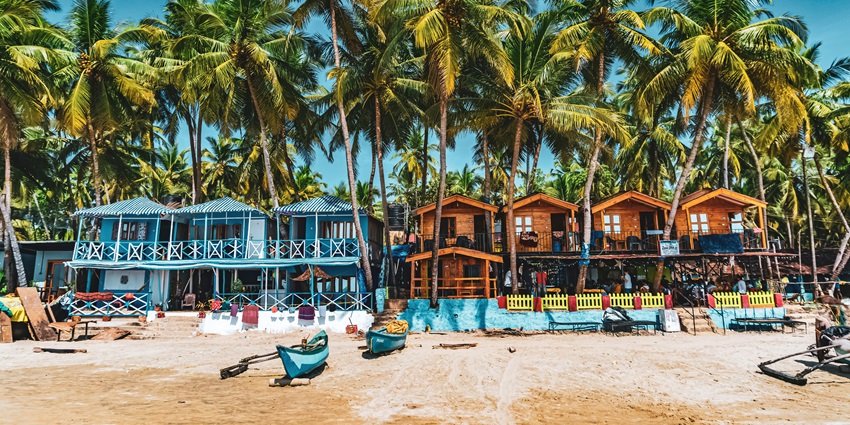 An image of Baga Beach in Goa, one of the places to visit in India in August with family.