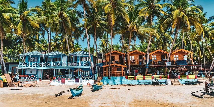 An amazing view of the beach in Goa, a place to visit in India in March.
