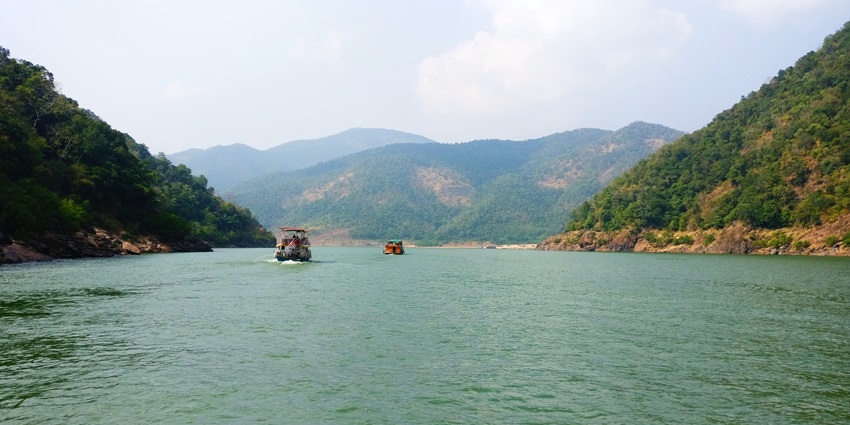 Picturesque view of Godavari Papi Hills is a beautiful sight - one of the brackish lakes in India