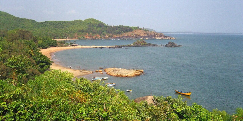 An image showing Om Beach in Gokarna, a calm destination among tourist places in India.