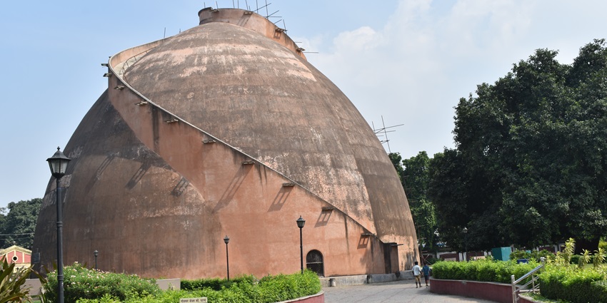 Historic granary offers panoramic views of Patna city, featured in Patna city guide.