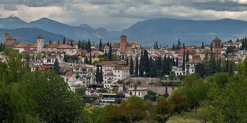 View of Albaicín from Alhambra. Granada, Spain