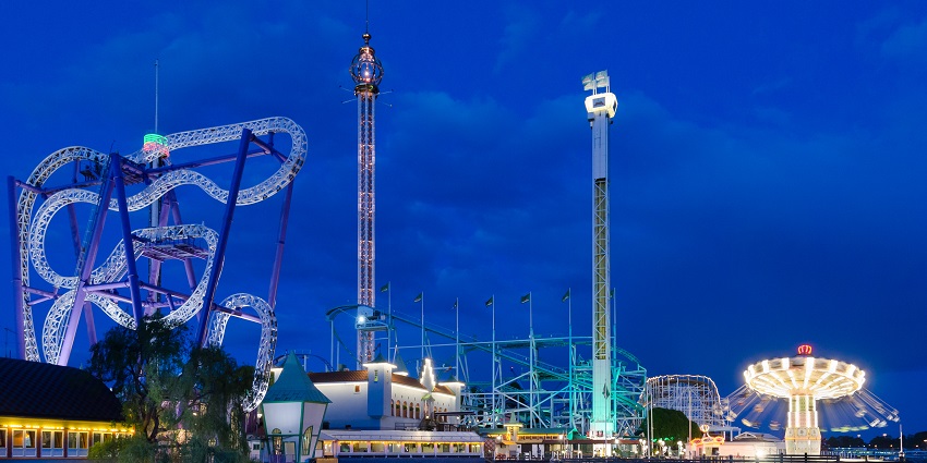 An image of Gröna Lund amusement park, a popular tourist attraction near Vasa Museum.