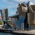 A magnificent view of the Guggenheim Museum, Bilbao, a top museum for modern art.